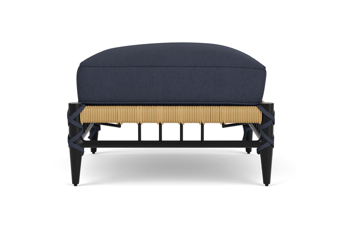 Lloyd Flanders Low Country Ottoman with Hayden Navy fabric