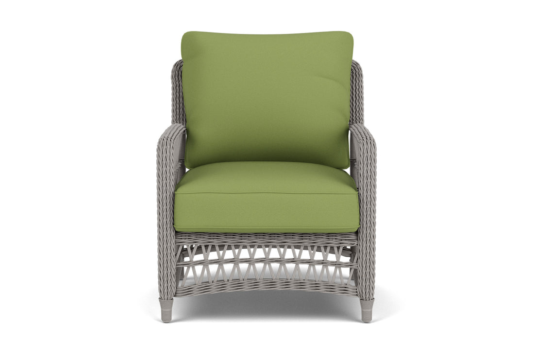 Lloyd Flanders Mackinac Lounge Chair with Brightside Apple fabric