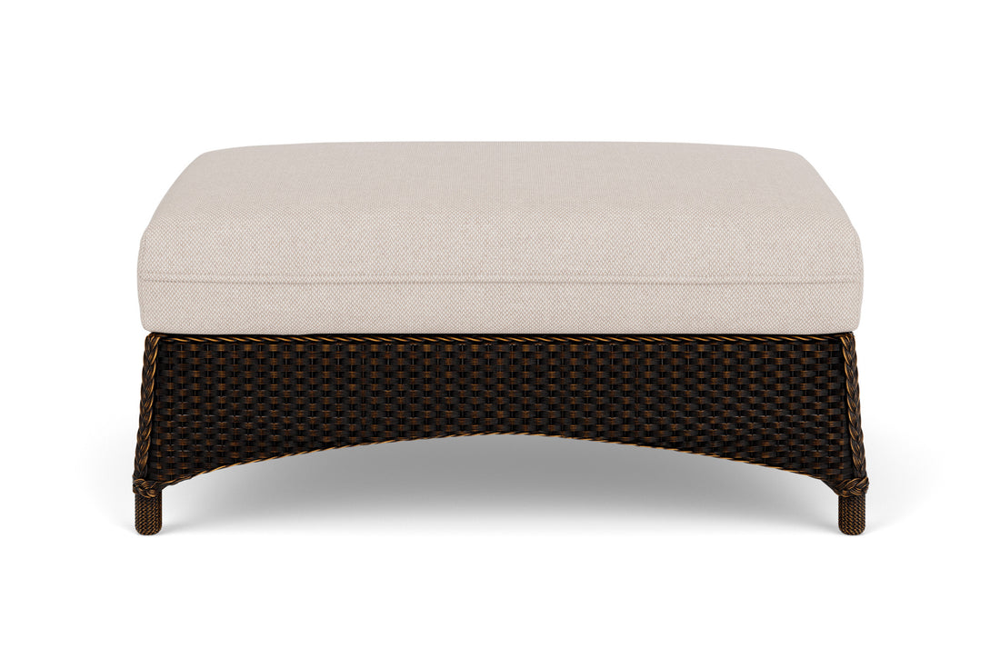 Lloyd Flanders Mandalay Large Ottoman in Mink frame with Zenith Oatmeal fabric
