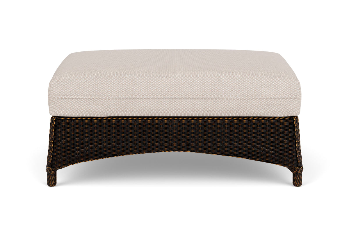 Lloyd Flanders Mandalay Large Ottoman in Mink frame with Zenith Oatmeal fabric