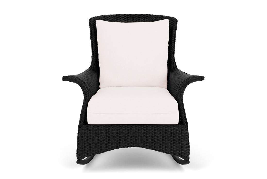 Lloyd Flanders Mandalay Lounge Rocker in Ebony frame with Falcon White fabric