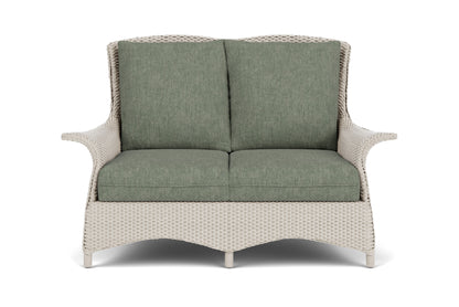 Lloyd Flanders Mandalay Loveseat in Linen frame with Cast Sage fabric