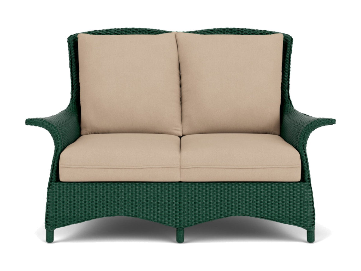 Lloyd Flanders Mandalay Loveseat Woodland Frame Hayden Linen