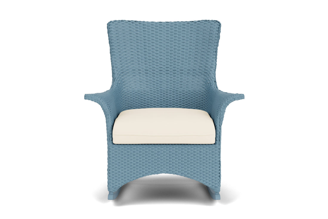 Lloyd Flanders Mandalay Porch Rocker in Stillwater frame with Brightside Chalk fabric