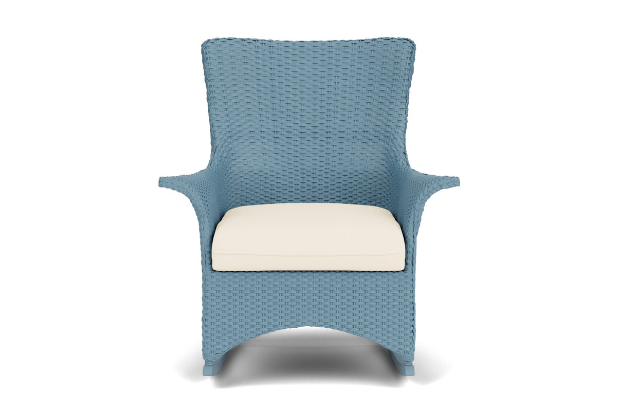 Lloyd Flanders Mandalay Porch Rocker in Stillwater frame with Brightside Chalk fabric