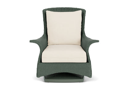 Lloyd Flanders Mandalay Swivel Rocker Lounge Chair in Spruce frame with Fortune Champagne fabric
