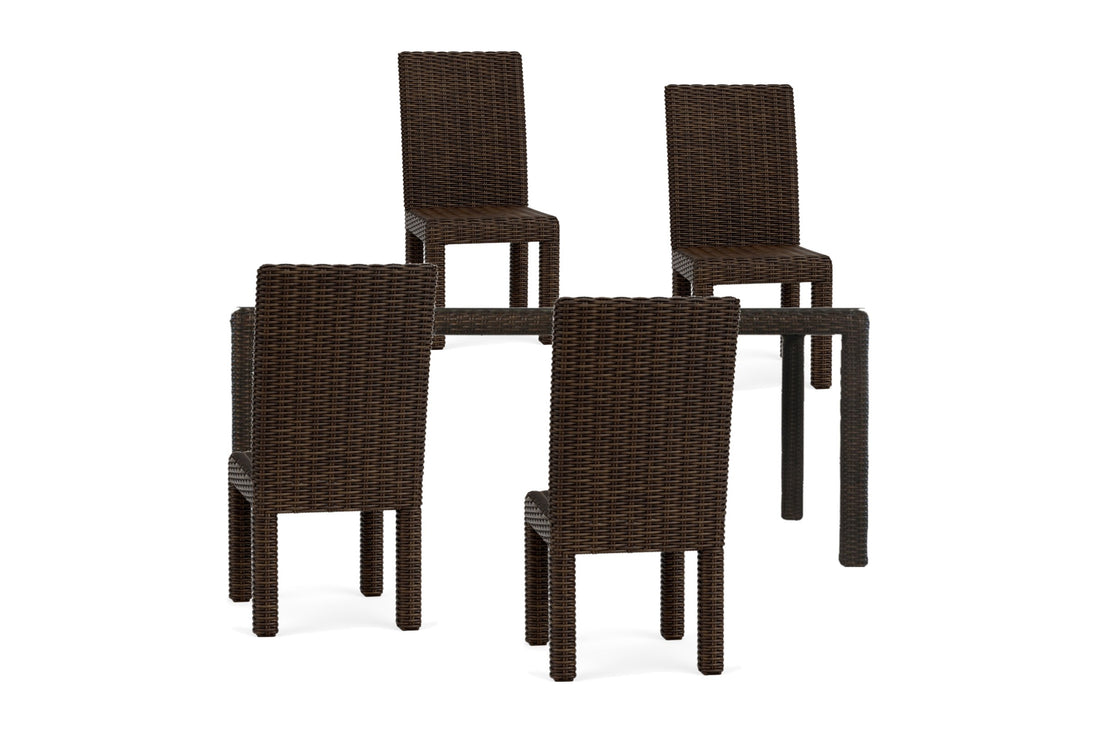 Lloyd Flanders Mesa 5-Piece Dining Set in Pecan - all pieces shown