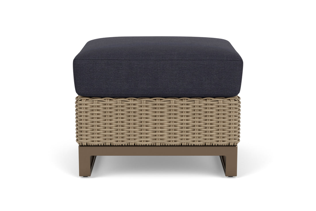 Lloyd Flanders Milan Ottoman with Play Navy fabric