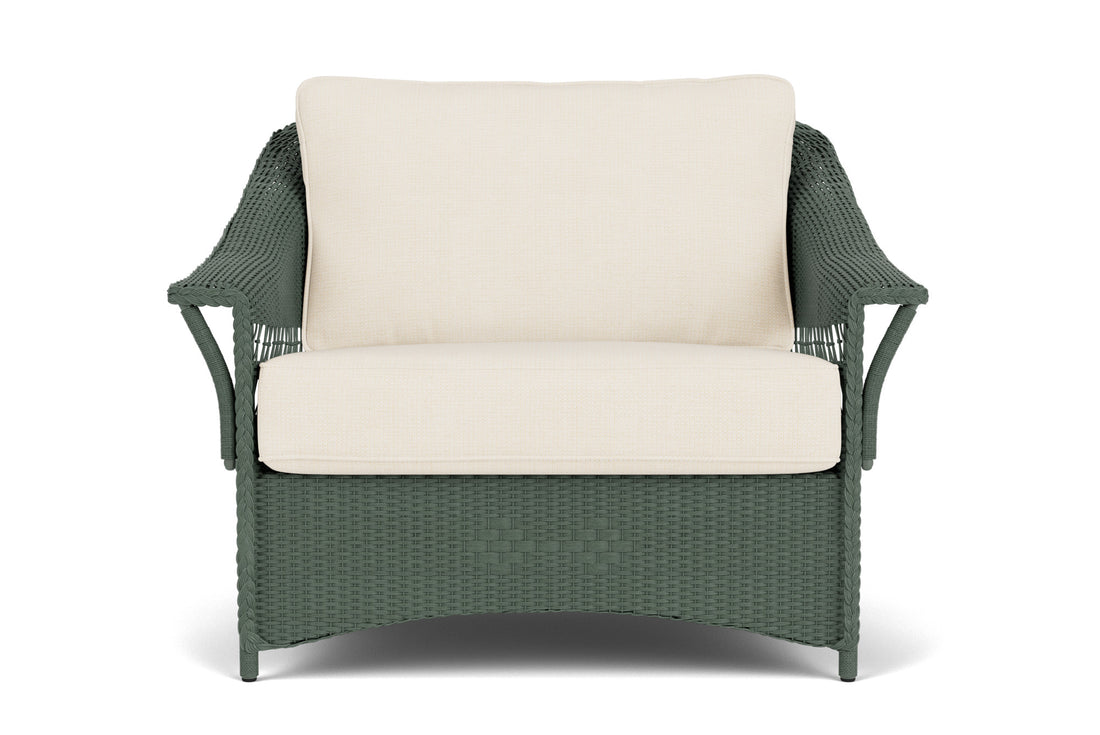 Lloyd Flanders Nantucket Chair and a Half in Spruce frame with Fortune Champagne fabric