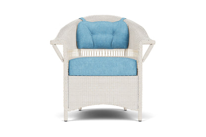 Lloyd Flanders Nantucket Dining Armchair in Antique White frame with Cast Horizon fabric