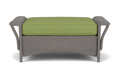 Lloyd Flanders Nantucket Large Ottoman in Pewter frame with Brightside Apple fabric