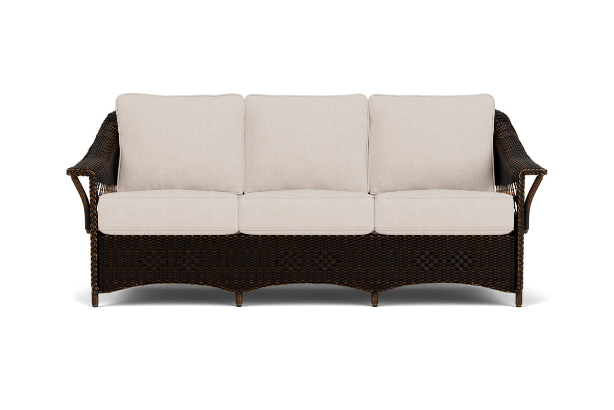 Lloyd Flanders Nantucket Sofa in Mink frame with Zenith Oatmeal fabric