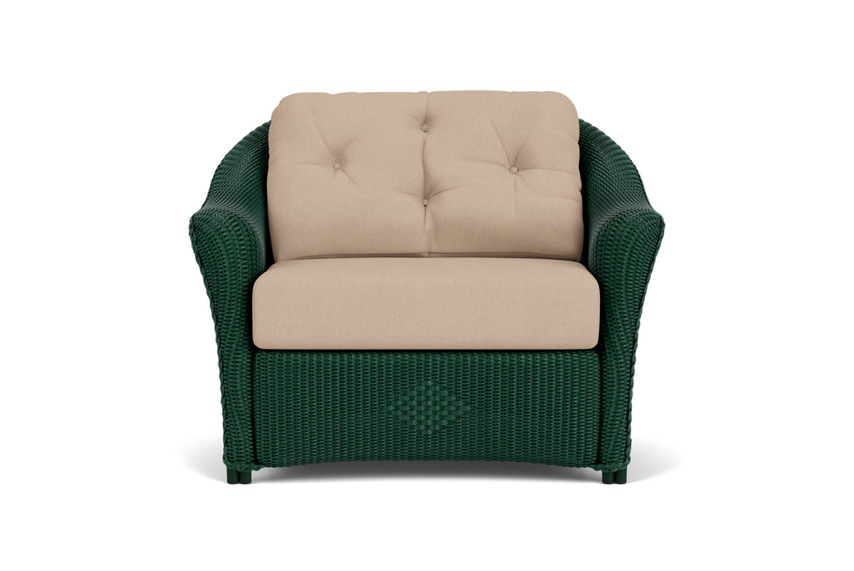 Lloyd Flanders Reflections Chair &amp; a Half in Woodland frame with Hayden Linen fabric