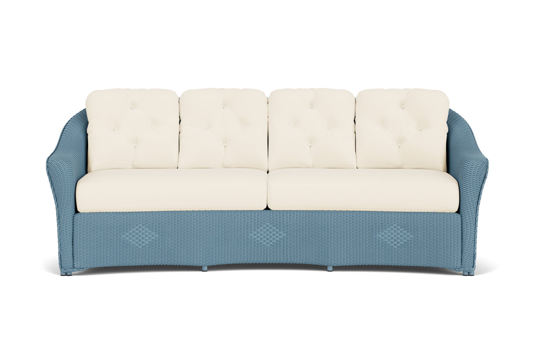 Lloyd Flanders Reflections Crescent Sofa in Stillwater frame with Brightside Chalk fabric