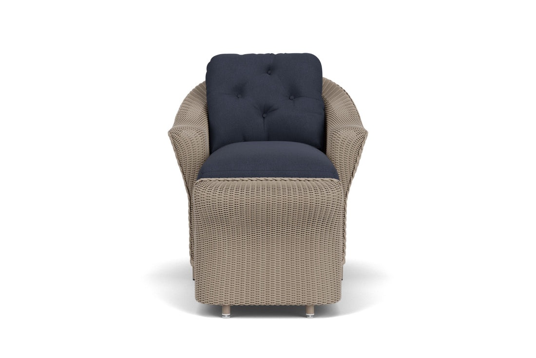 Lloyd Flanders Reflections Day Chaise in French Beige frame with Hayden Navy fabric