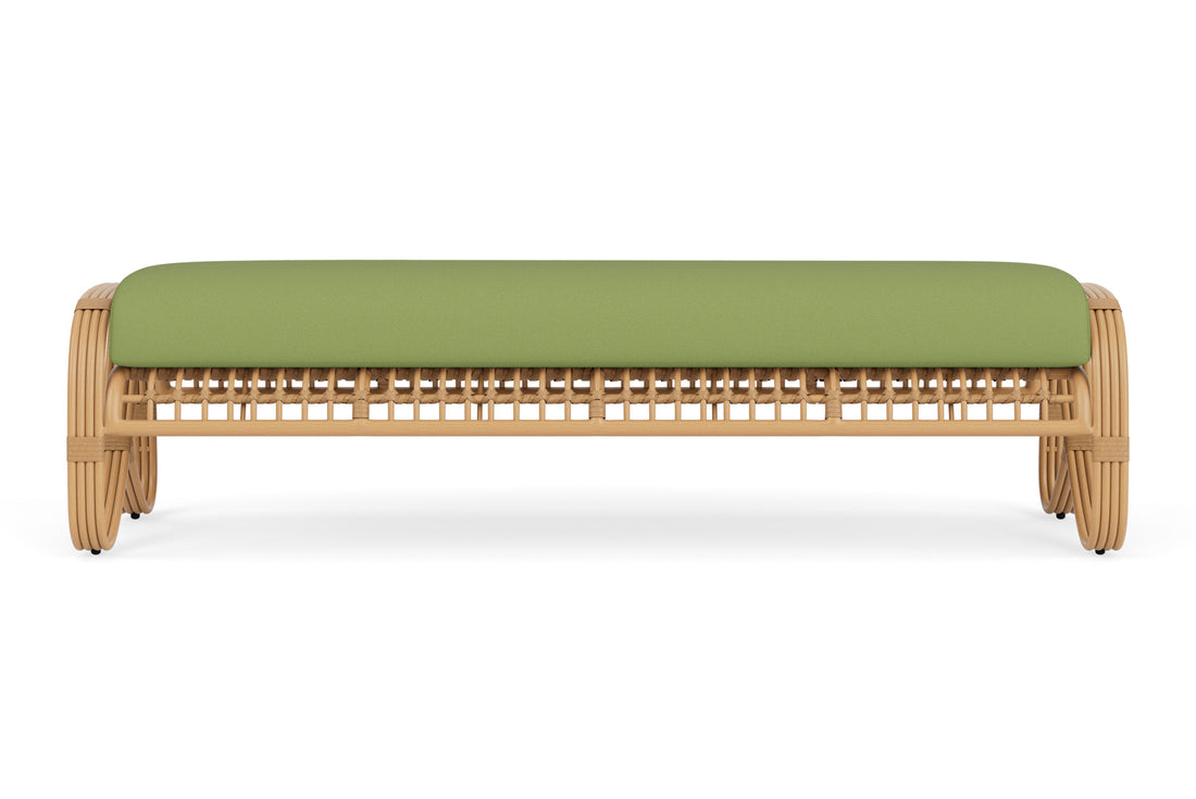 Lloyd Flanders Riviera Garden Bench with Brightside Apple fabric