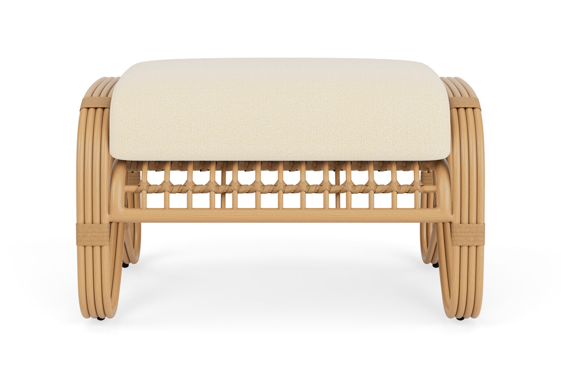 Lloyd Flanders Riviera Ottoman with Brightside Egret fabric