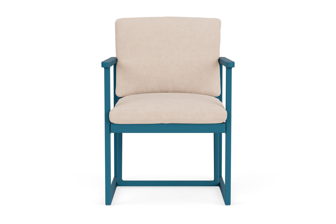 Lloyd Flanders Summit Dining Armchair in Peacock frame with Falcon Ecru fabric
