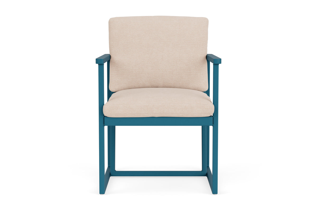 Lloyd Flanders Summit Dining Armchair in Peacock frame with Falcon Ecru fabric