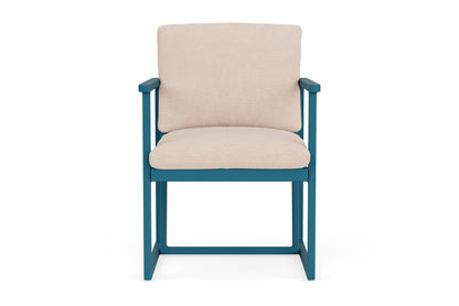Lloyd Flanders Summit Dining Armchair in Peacock frame with Falcon Ecru fabric