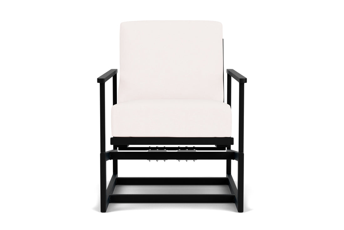 Lloyd Flanders Summit Spring Rocker in Ebony frame with Falcon White fabric