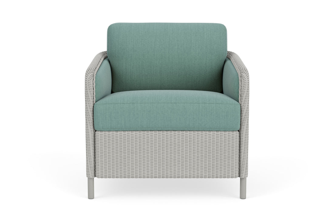 Lloyd Flanders Visions Lounge Chair in Platinum frame with Loveboat Mint fabric