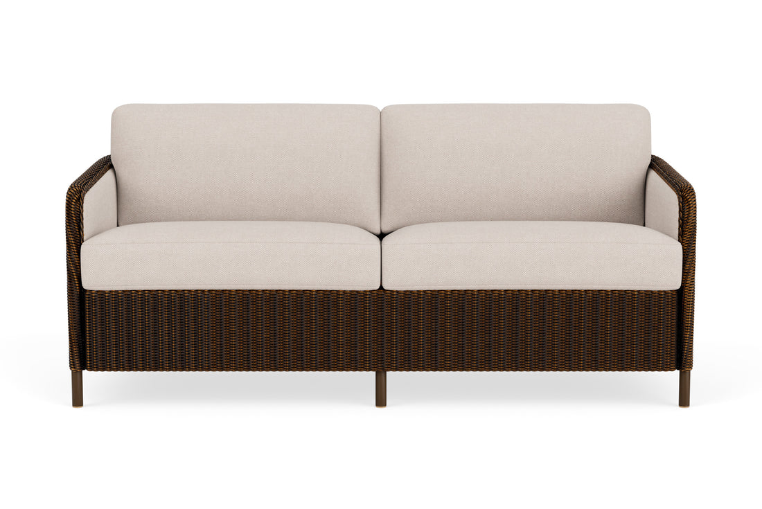 Lloyd Flanders Visions Sofa in Mink frame with Zenith Oatmeal fabric