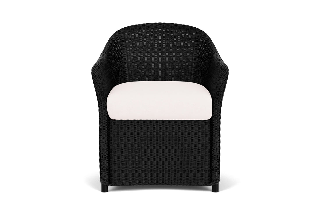 Lloyd Flanders Weekend Retreat Dining Armchair in Ebony frame with Falcon White fabric