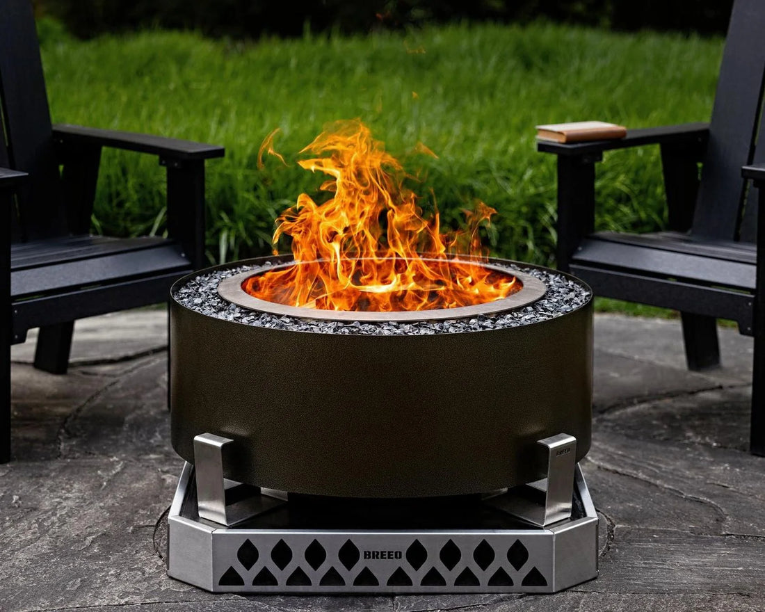 Breeo Luxeve Smokeless Fire Pit w/ Lid &amp; Glass