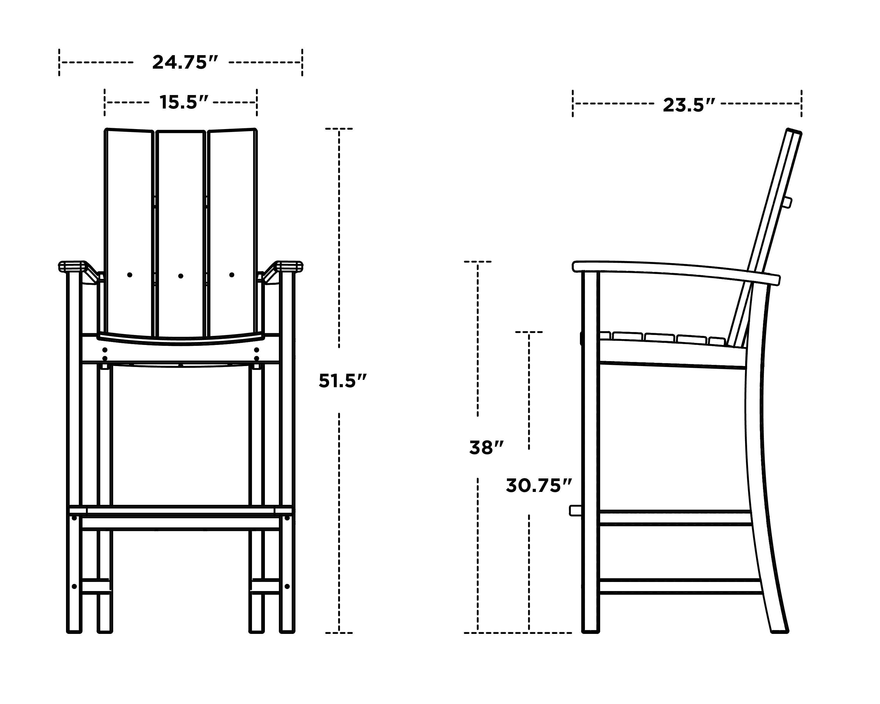 POLYWOOD Modern Adirondack Bar Chair