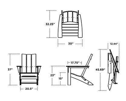 POLYWOOD Modern Folding Adirondack