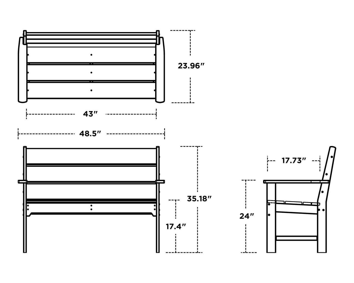 POLYWOOD Lakeside 48in Bench