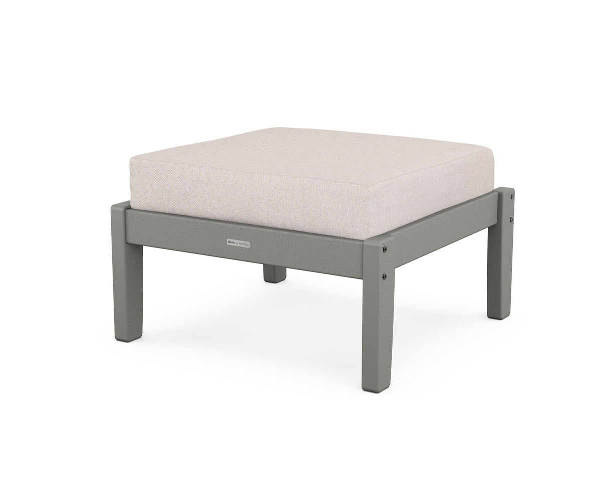 POLYWOOD Chinoiserie Deep Seating Ottoman in Slate Grey