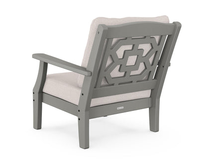 POLYWOOD Chinoiserie Deep Seating Chair in Slate Grey