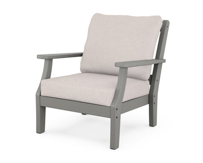 POLYWOOD Chinoiserie Deep Seating Chair in Slate Grey