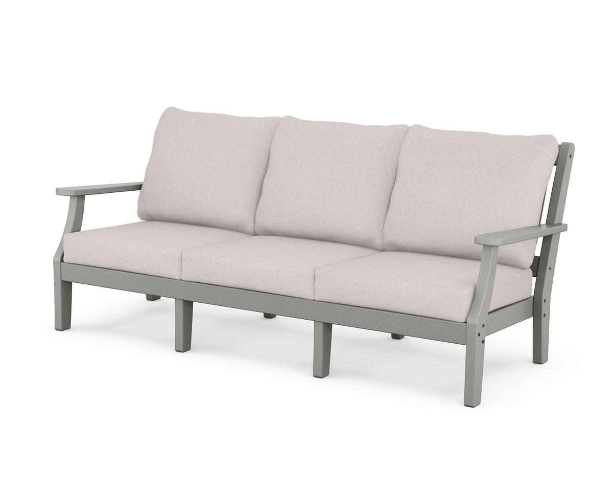 POLYWOOD Chinoiserie Deep Seating Sofa in Slate Grey