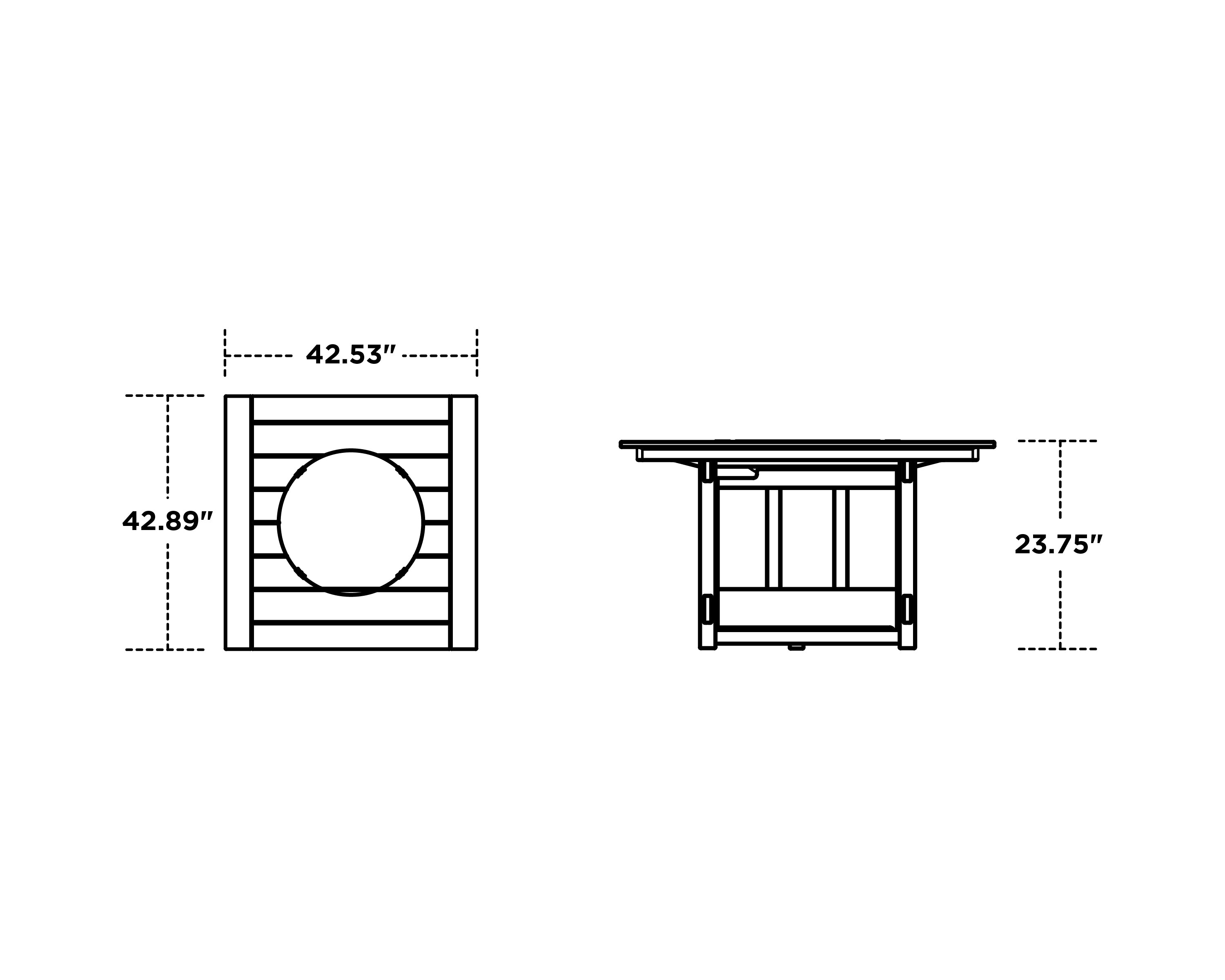 POLYWOOD Acadia Square 42" Fire Pit Table