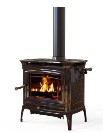 Hearthstone Manchester TruHybrid Enamel Cast Iron Wood Stove - Left Load