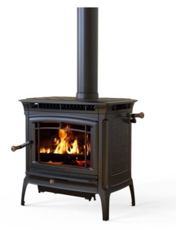 Hearthstone Manchester TruHybrid Enamel Cast Iron Wood Stove - Left Load