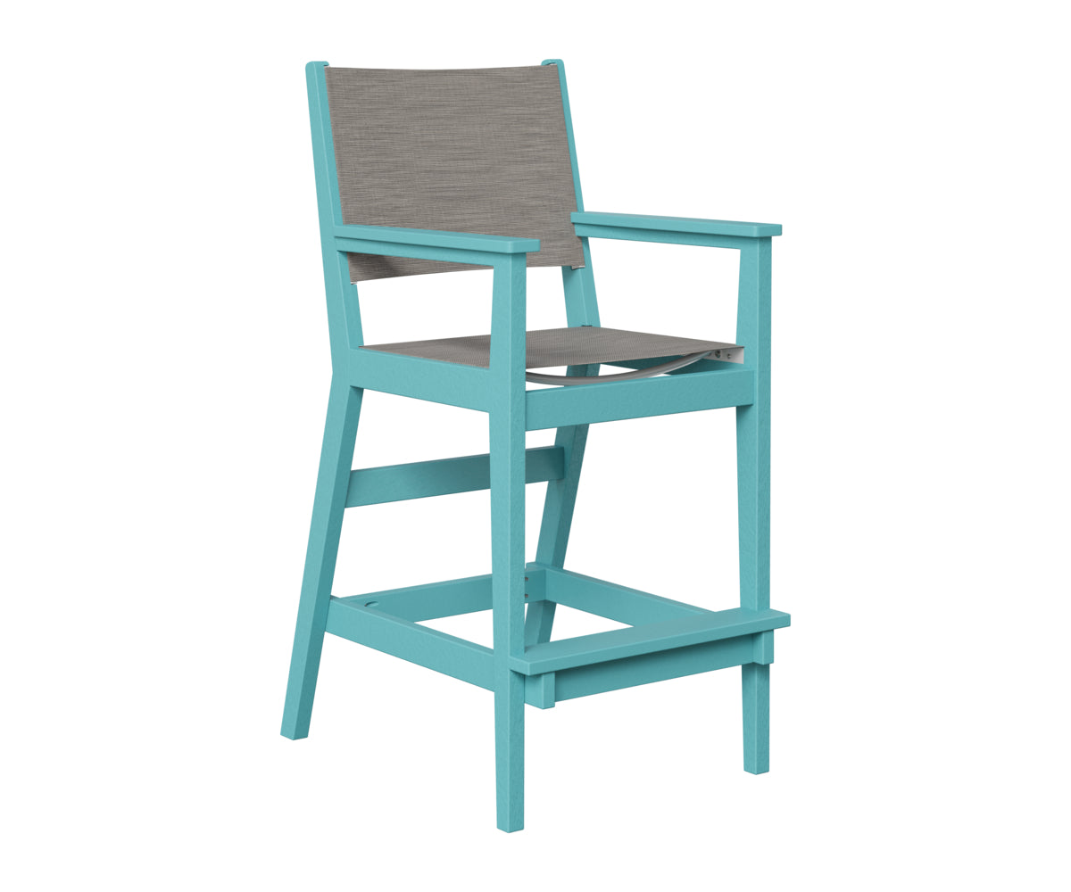 Berlin Gardens Mayhew Sling Bar Arm Chair in Aruba Blue