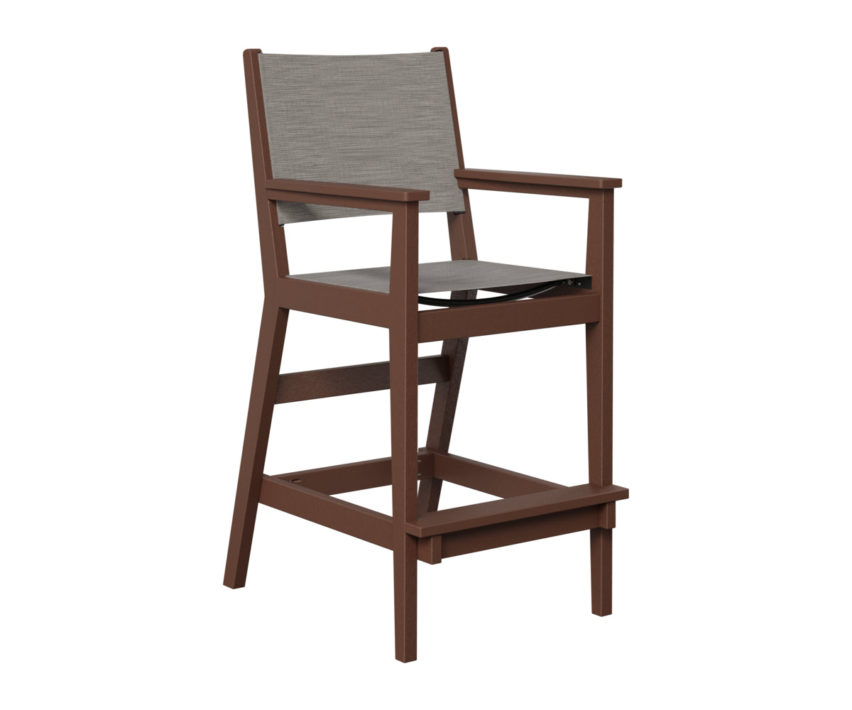 Berlin Gardens Mayhew Sling Bar Arm Chair in Chocolate Brown