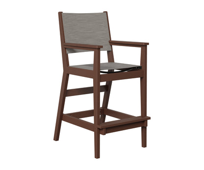 Berlin Gardens Mayhew Sling Bar Arm Chair in Chocolate Brown