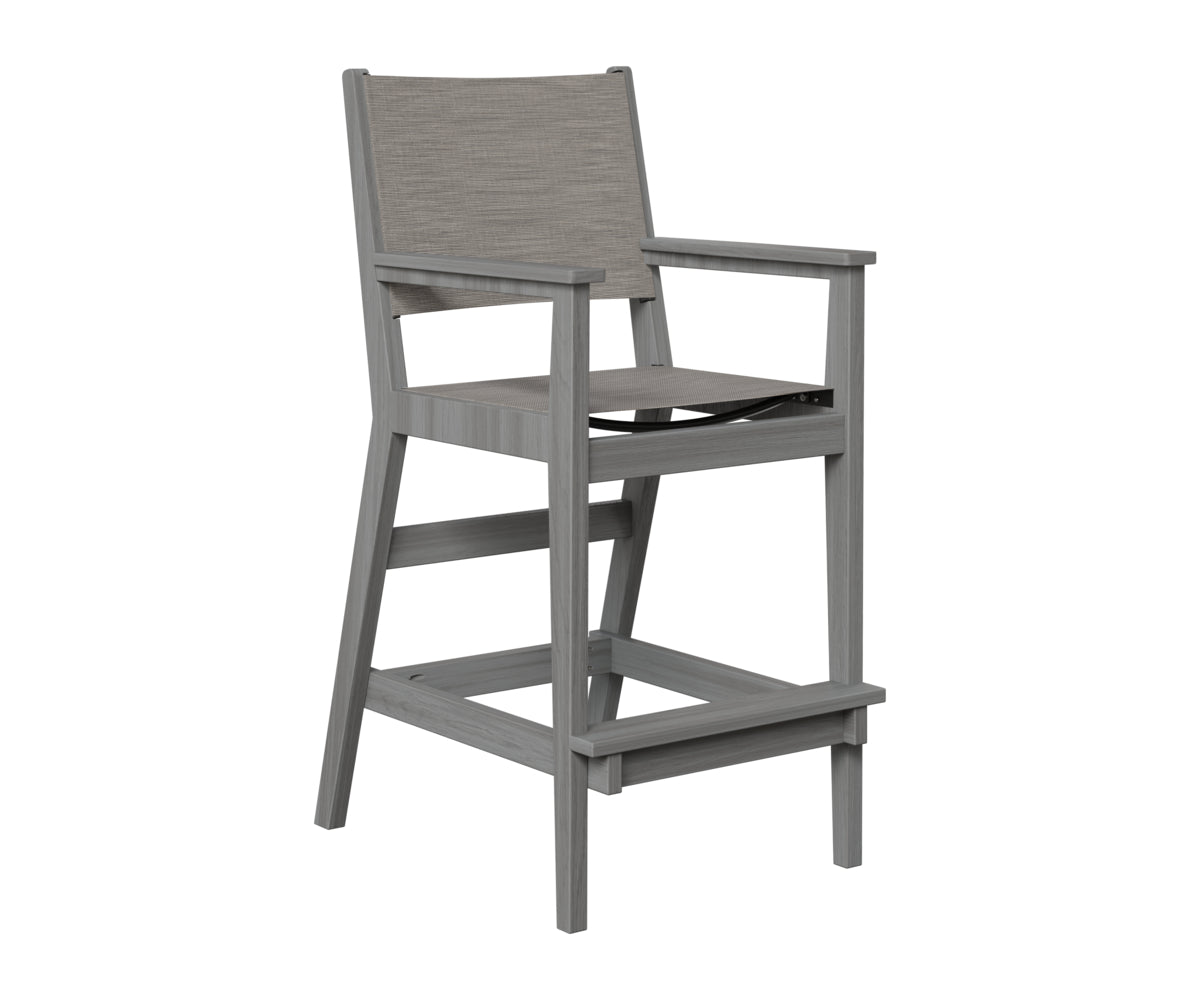 Berlin Gardens Mayhew Sling Bar Arm Chair in Driftwood Gray