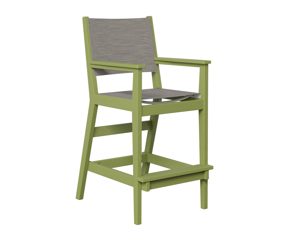 Berlin Gardens Mayhew Sling Bar Arm Chair in Kiwi Green