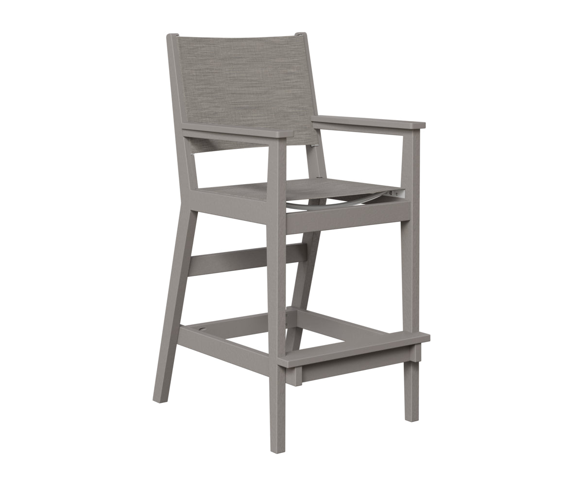 Berlin Gardens Mayhew Sling Bar Arm Chair in Light Gray
