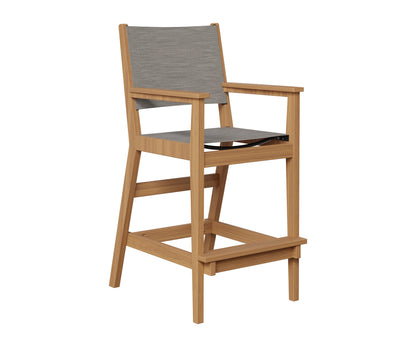Berlin Gardens Mayhew Sling Bar Arm Chair in Natural Teak