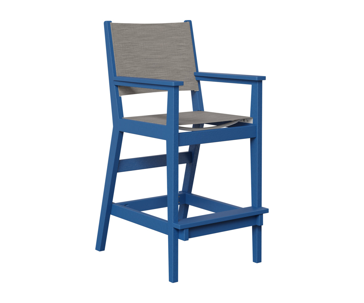 Berlin Gardens Mayhew Sling Bar Arm Chair in Pacific Blue