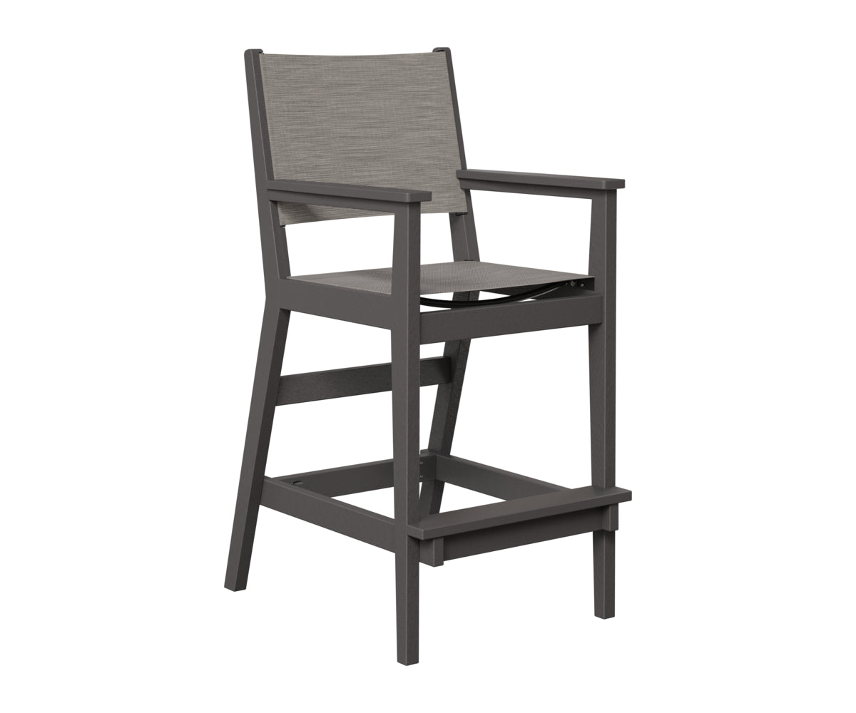 Berlin Gardens Mayhew Sling Bar Arm Chair in Smoke Gray