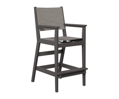 Berlin Gardens Mayhew Sling Bar Arm Chair in Smoke Gray