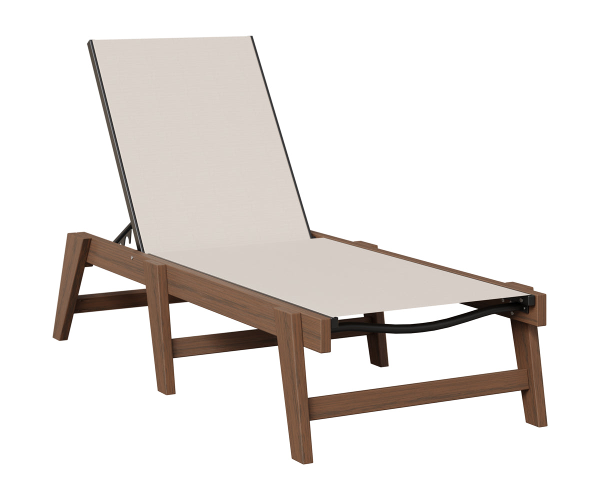 Berlin Gardens Mayhew Sling Chaise Armless in Brazilian Walnut